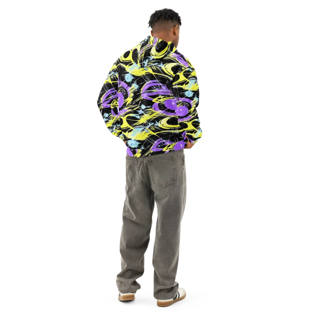 Blacklight Frenzy on Cotton Hoodie — Back