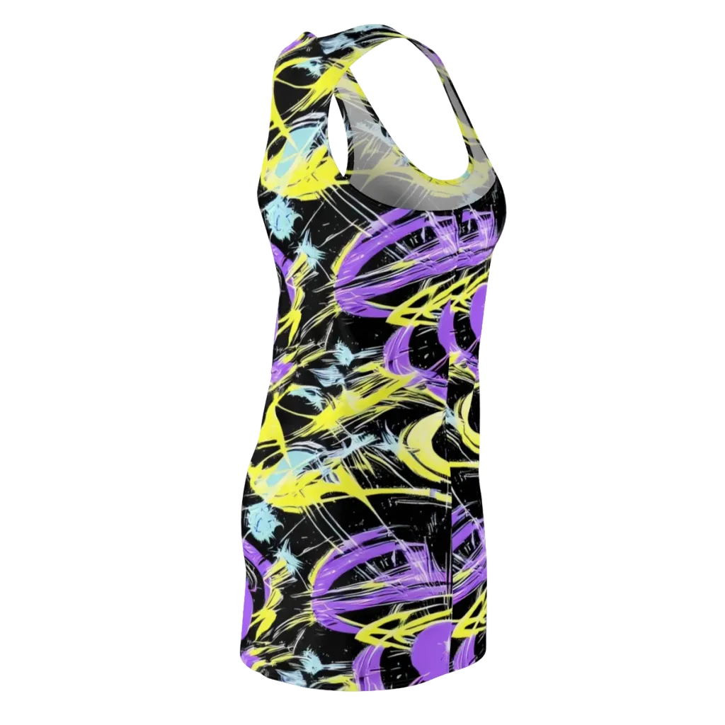 Blacklight Frenzy on Racerback Dress — Back Side