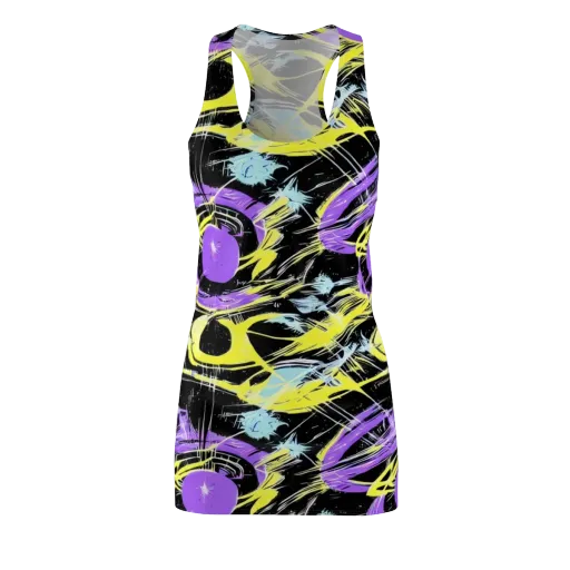 Blacklight Frenzy on a Racerback Dress