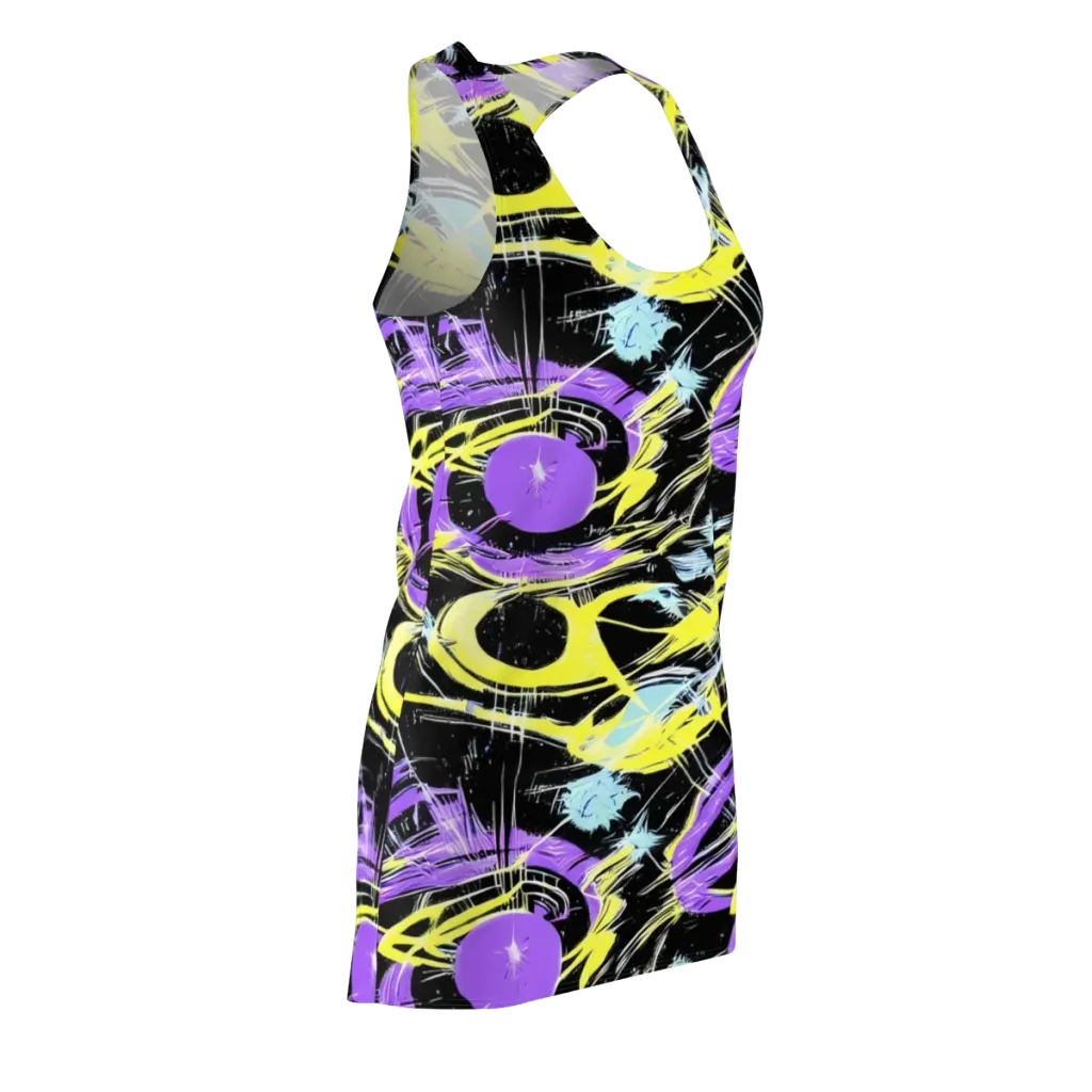 Blacklight Frenzy on Racerback Dress — Front Side