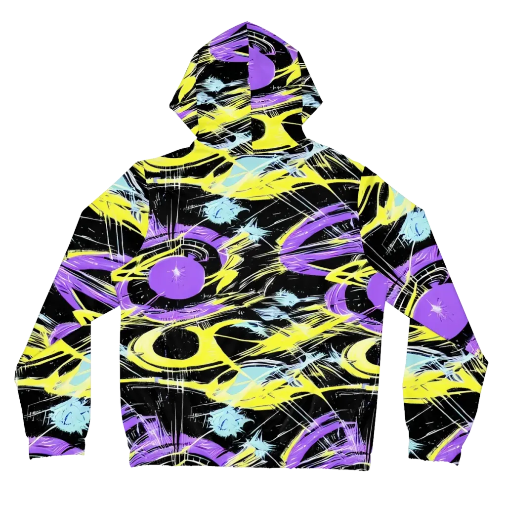 Blacklight Frenzy on Women's Full-Zip Hoodie — Back