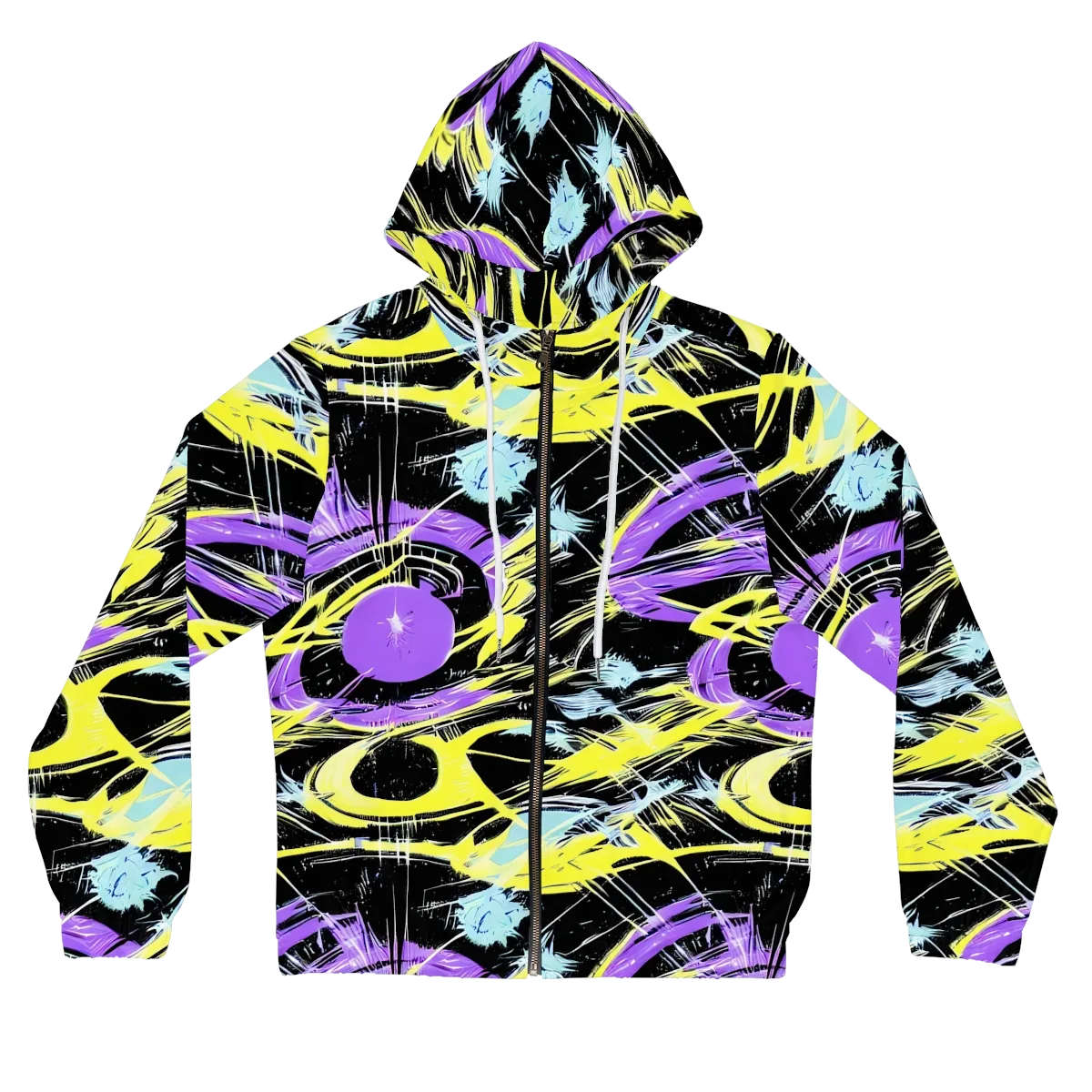 Blacklight Frenzy on Women's Full-Zip Hoodie — Front