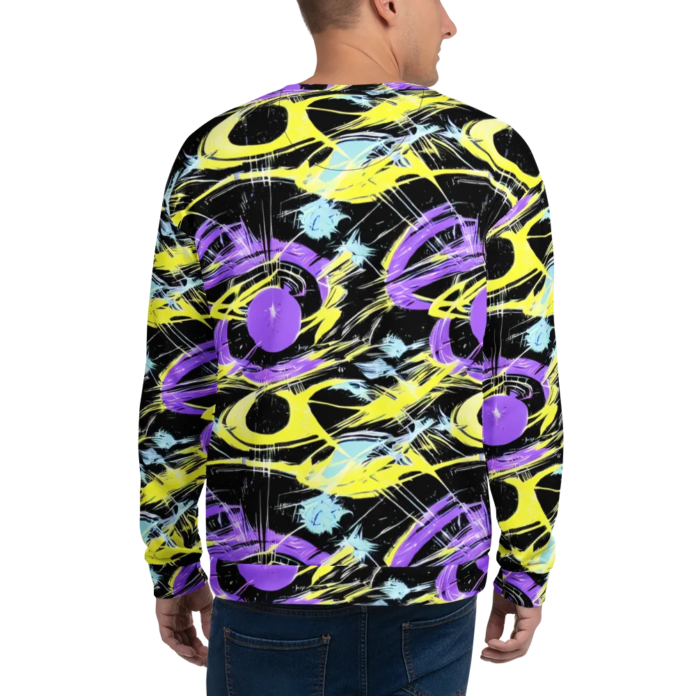 Blacklight Frenzy on Sweatshirt — Back
