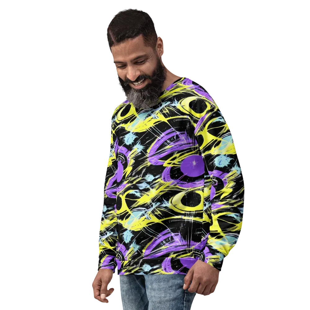 Blacklight Frenzy on Sweatshirt — Left Front