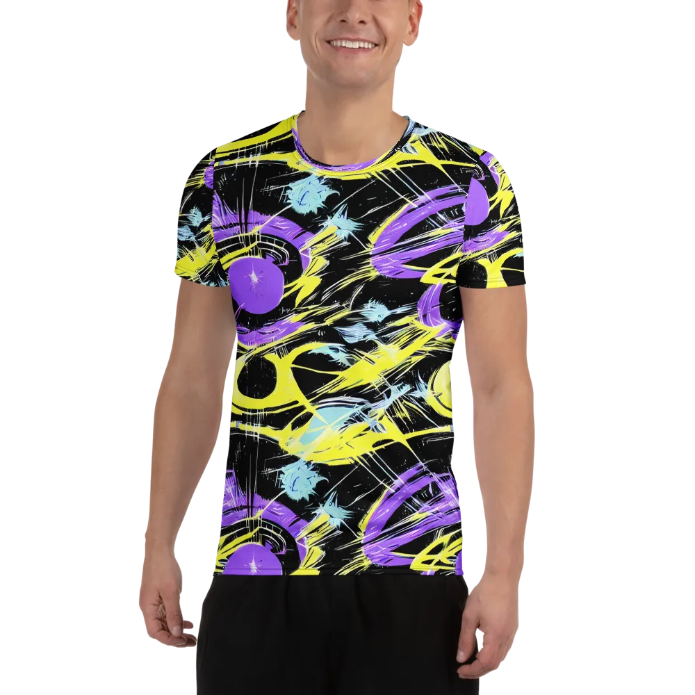 Blacklight Frenzy on Men's Athletic T-Shirt — Front