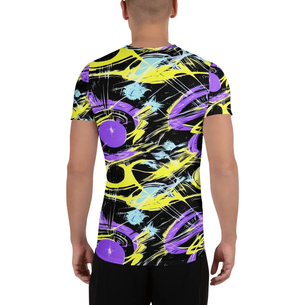 Blacklight Frenzy on Men's Athletic T-Shirt — Back