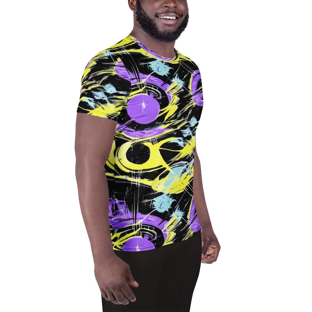 Blacklight Frenzy on Men's Athletic T-Shirt — Right