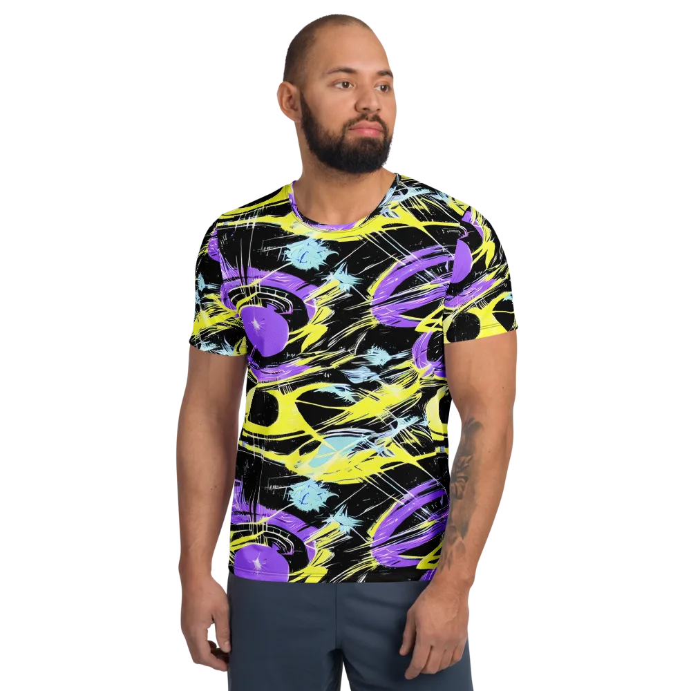 Blacklight Frenzy on Men's Athletic T-Shirt — Front