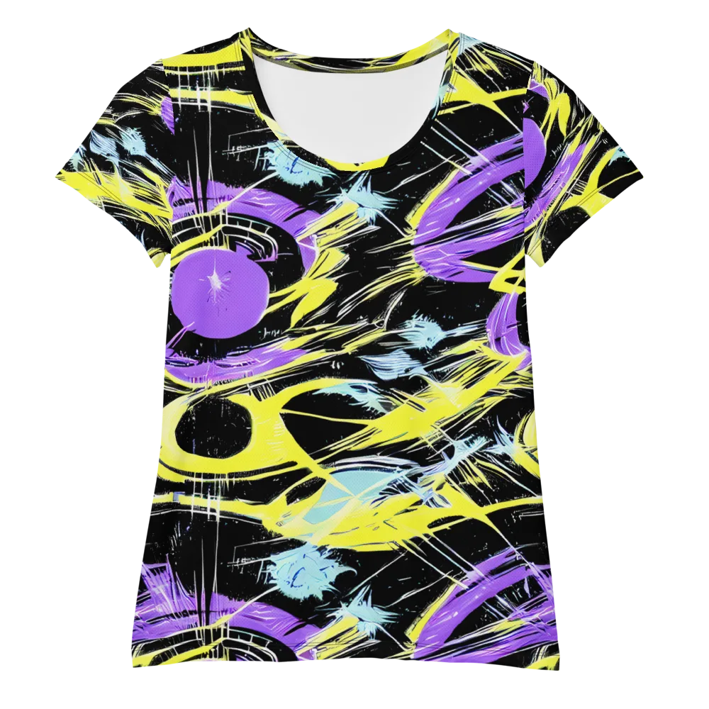Blacklight Frenzy on Women's Athletic T-Shirt — Front