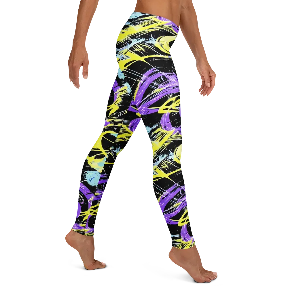 Blacklight Frenzy on Leggings — Right