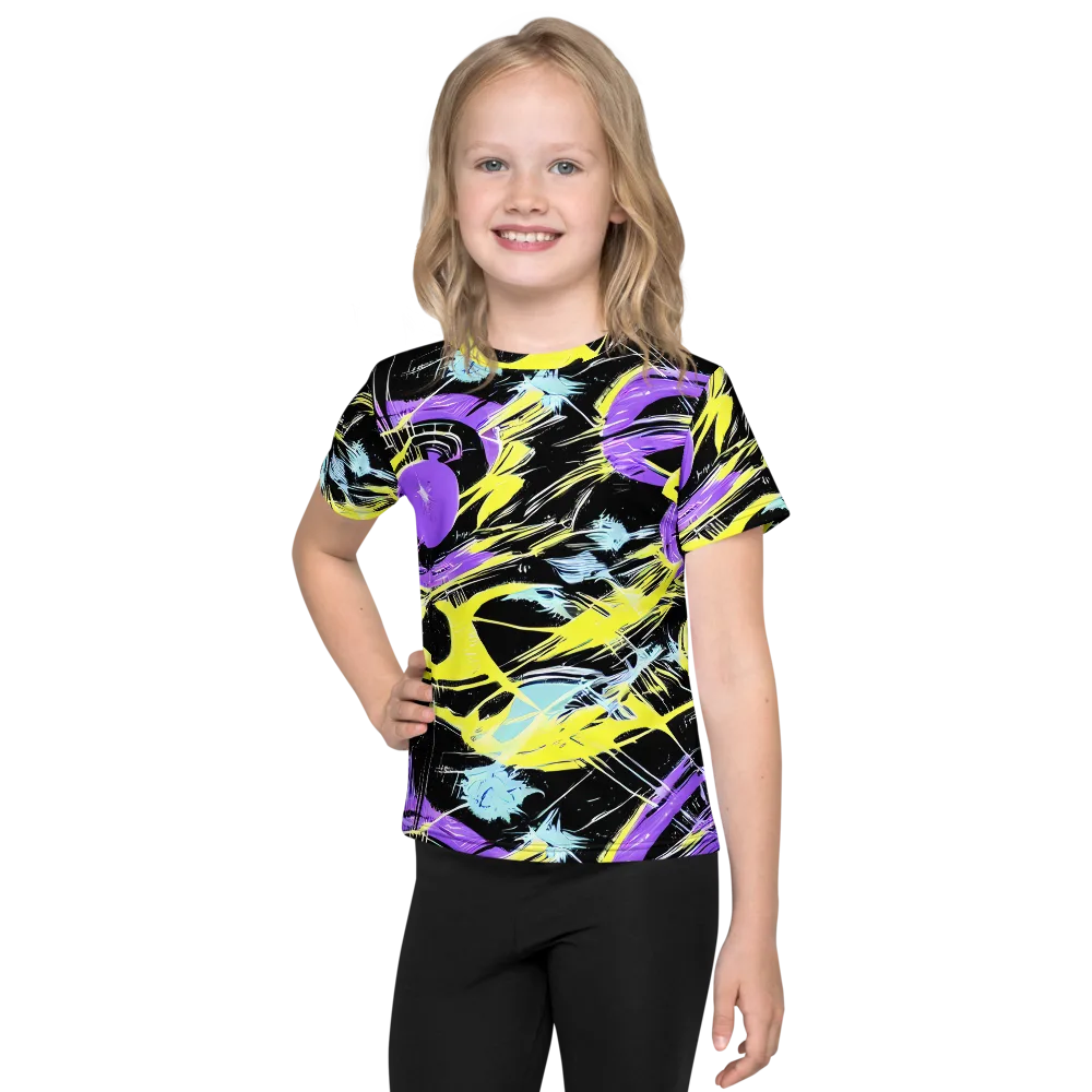 Blacklight Frenzy on Kids Crew Neck T-Shirt — Front