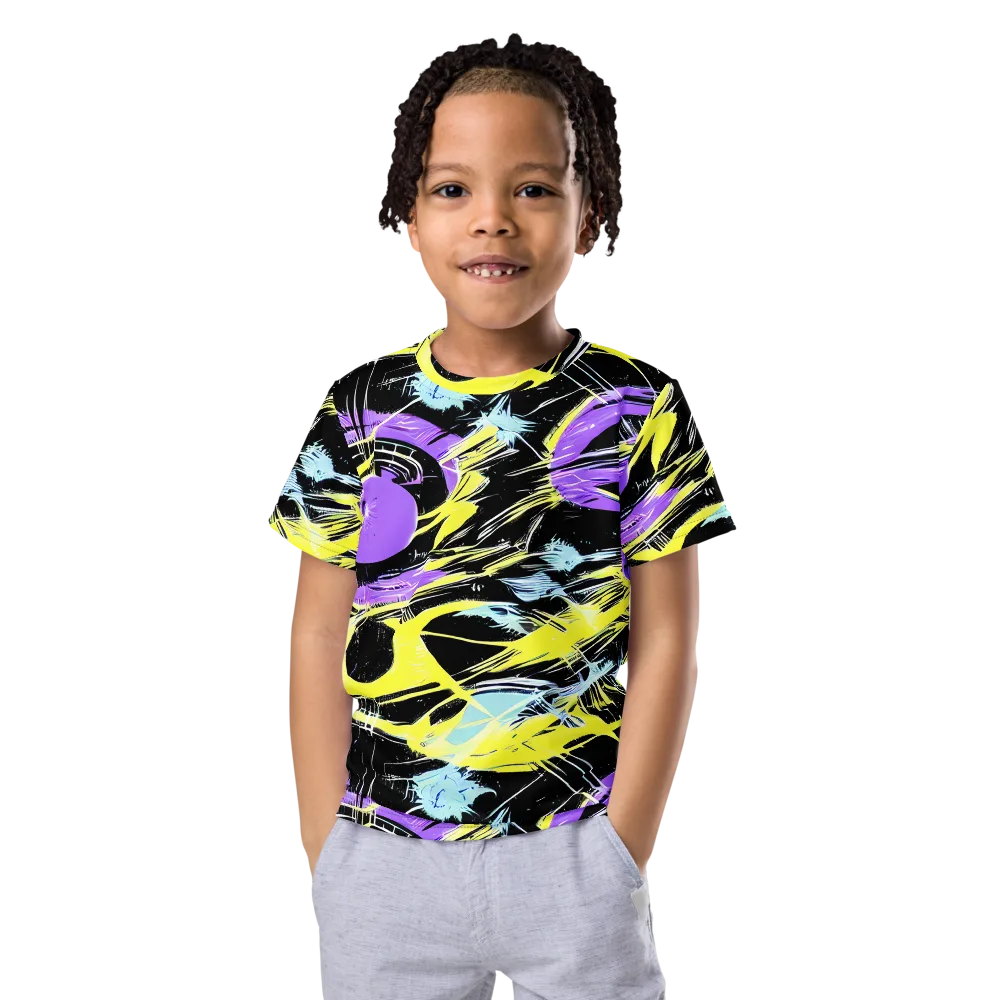 Blacklight Frenzy on Kids Crew Neck T-Shirt — Front
