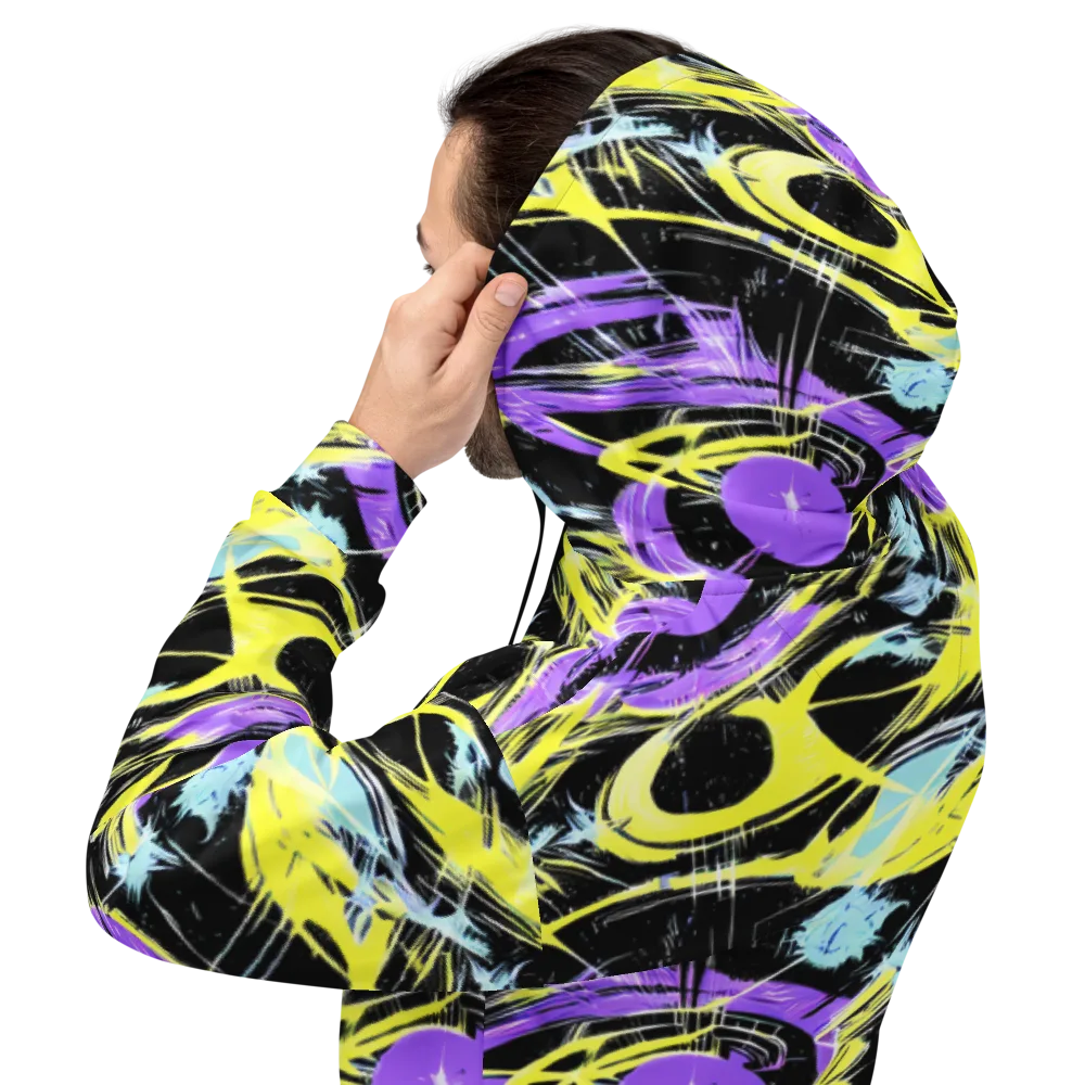 Blacklight Frenzy on Hoodie — Back