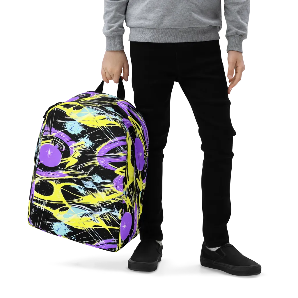 Blacklight Frenzy on Minimalist Backpack — Zoomed-in