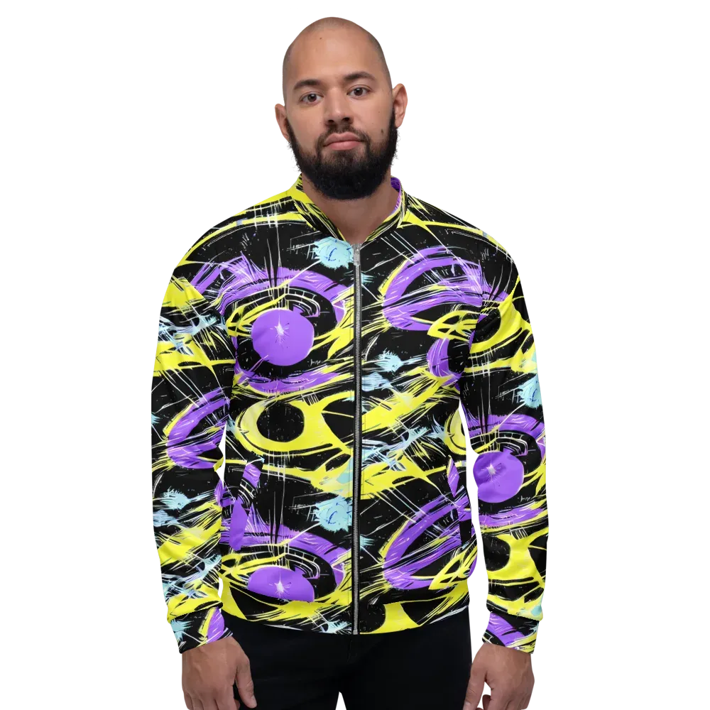 Blacklight Frenzy on Bomber Jacket — Front