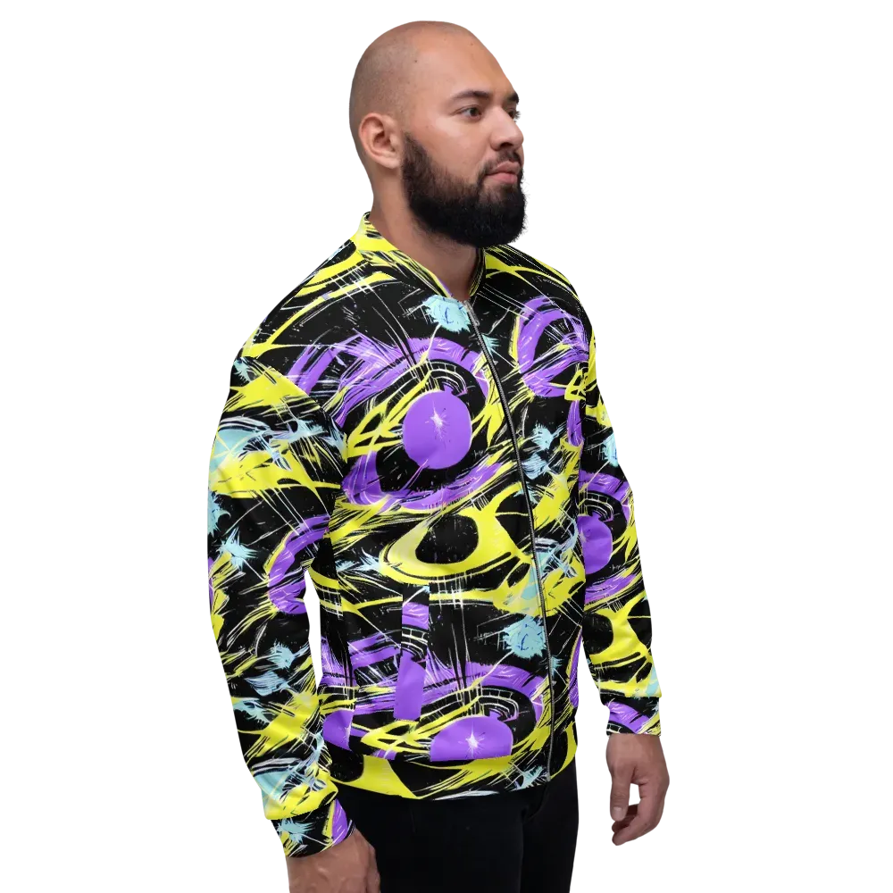 Blacklight Frenzy on Bomber Jacket — Right