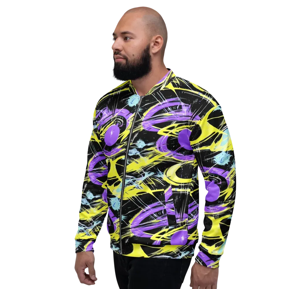 Blacklight Frenzy on Bomber Jacket — Left
