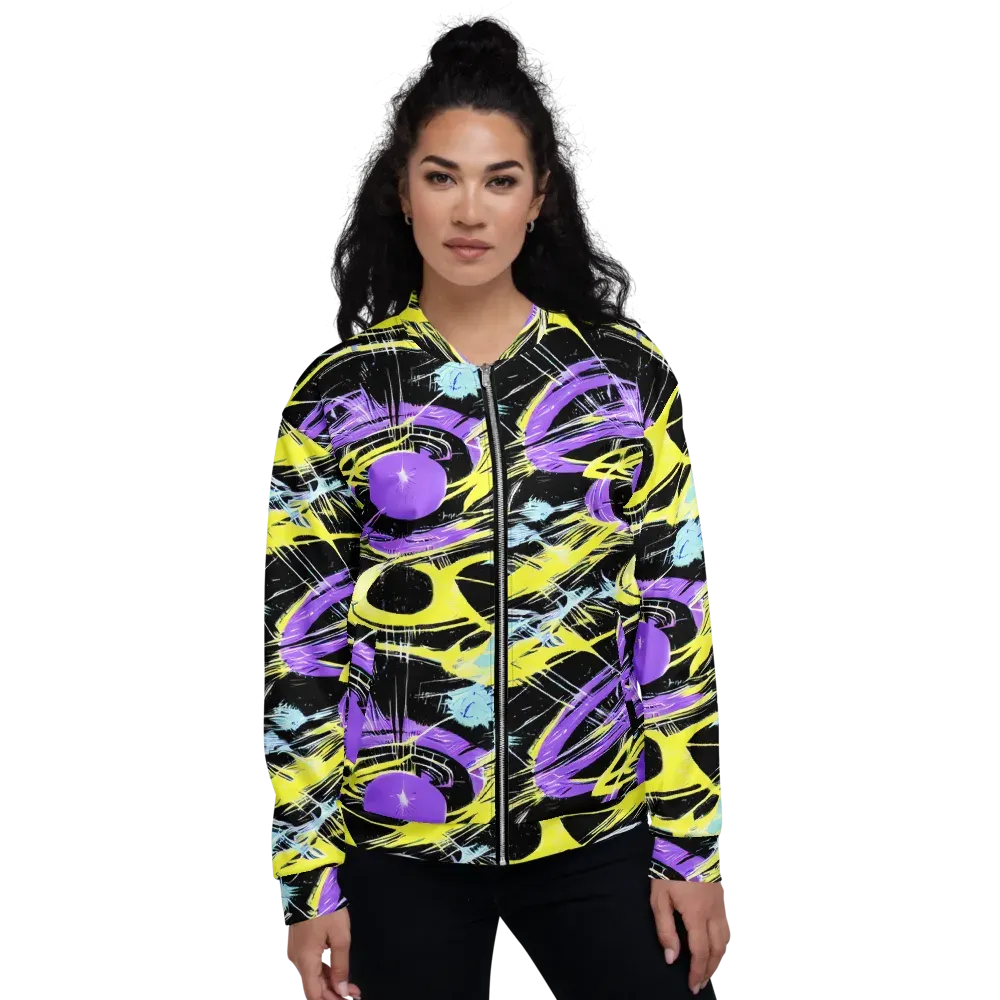 Blacklight Frenzy on Bomber Jacket — Front