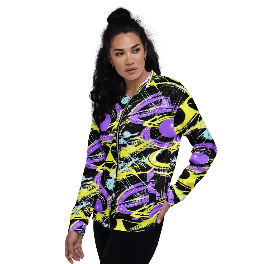 Blacklight Frenzy on Bomber Jacket — Left