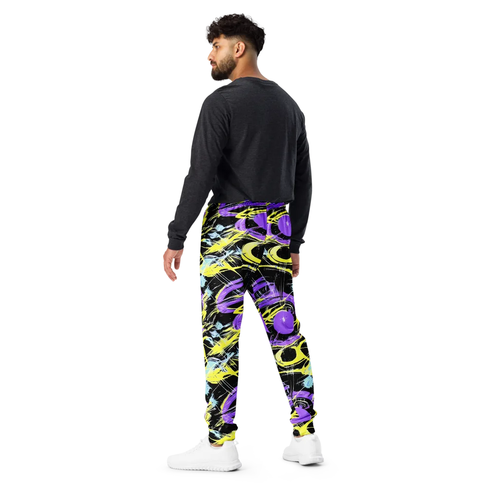 Blacklight Frenzy on Men's Joggers — Back