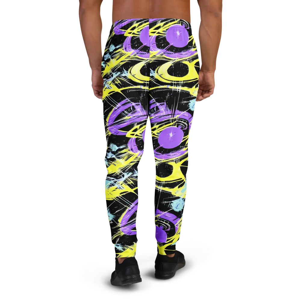 Blacklight Frenzy on Men's Joggers — Back