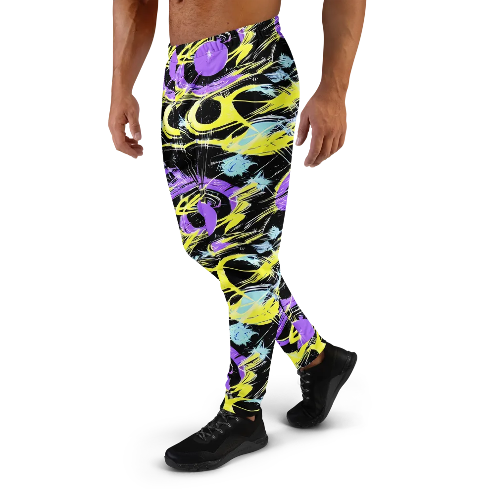 Blacklight Frenzy on Men's Joggers — Left