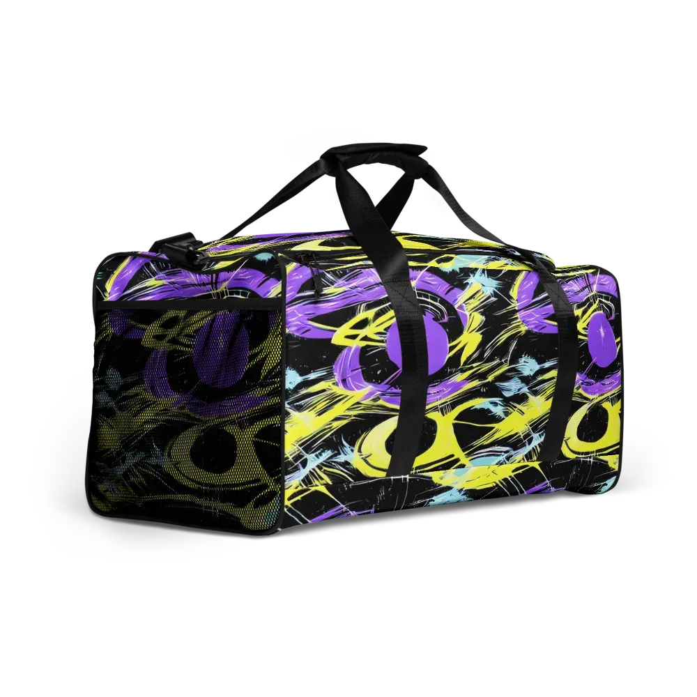 Blacklight Frenzy on Duffle Bag — Right Front