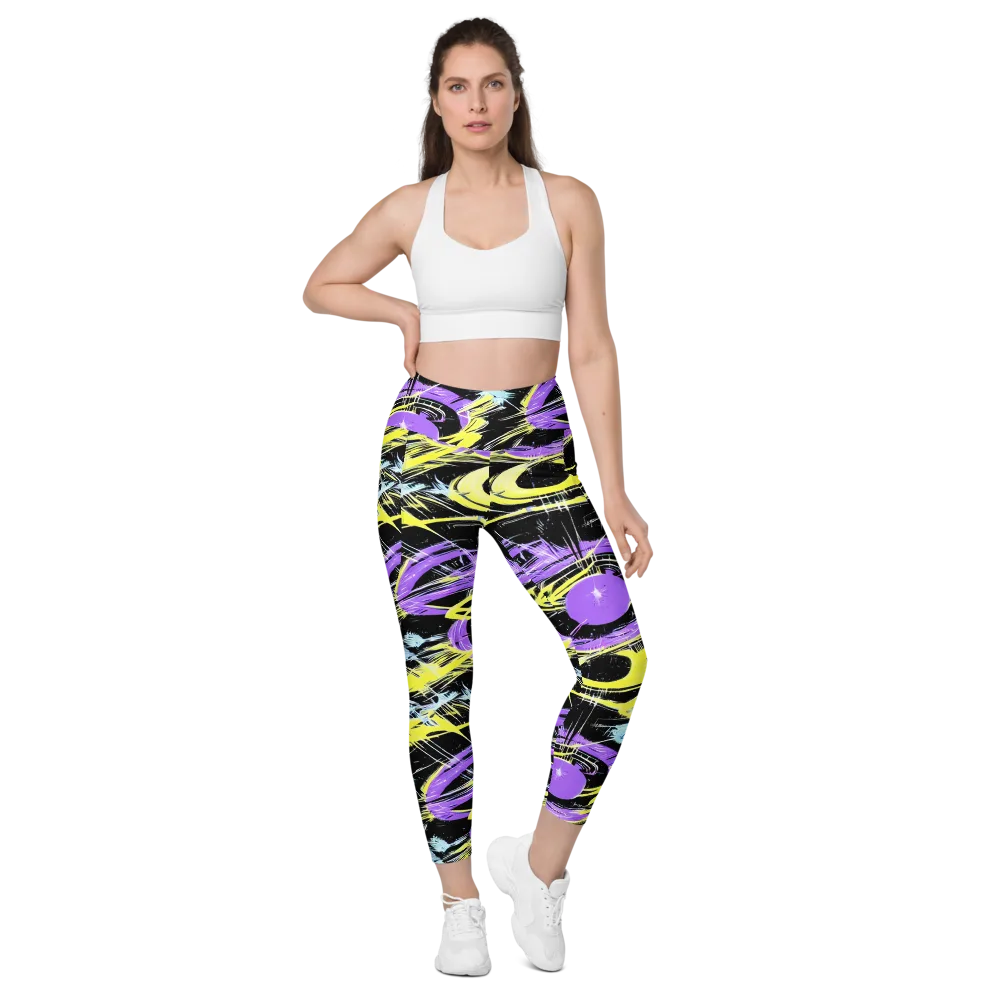 Blacklight Frenzy on Leggings with Pockets — Front