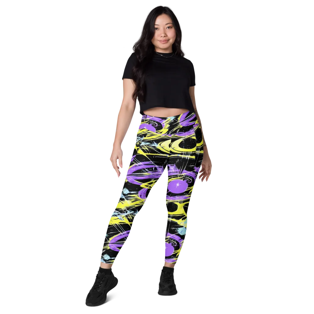 Blacklight Frenzy on Leggings with Pockets — Front