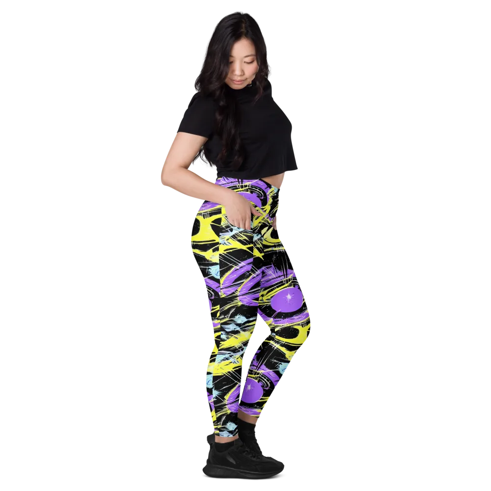 Blacklight Frenzy on Leggings with Pockets — Right