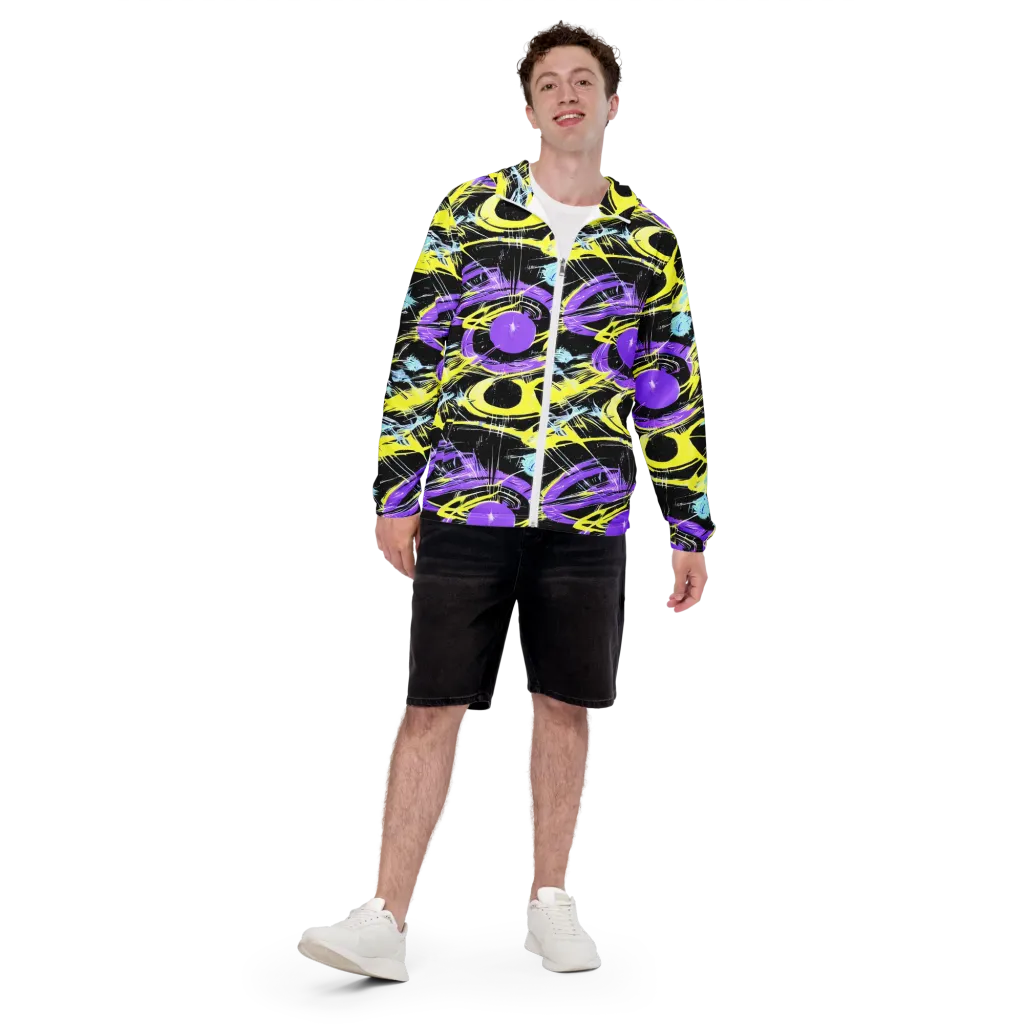 Blacklight Frenzy on Men's Windbreaker — Front