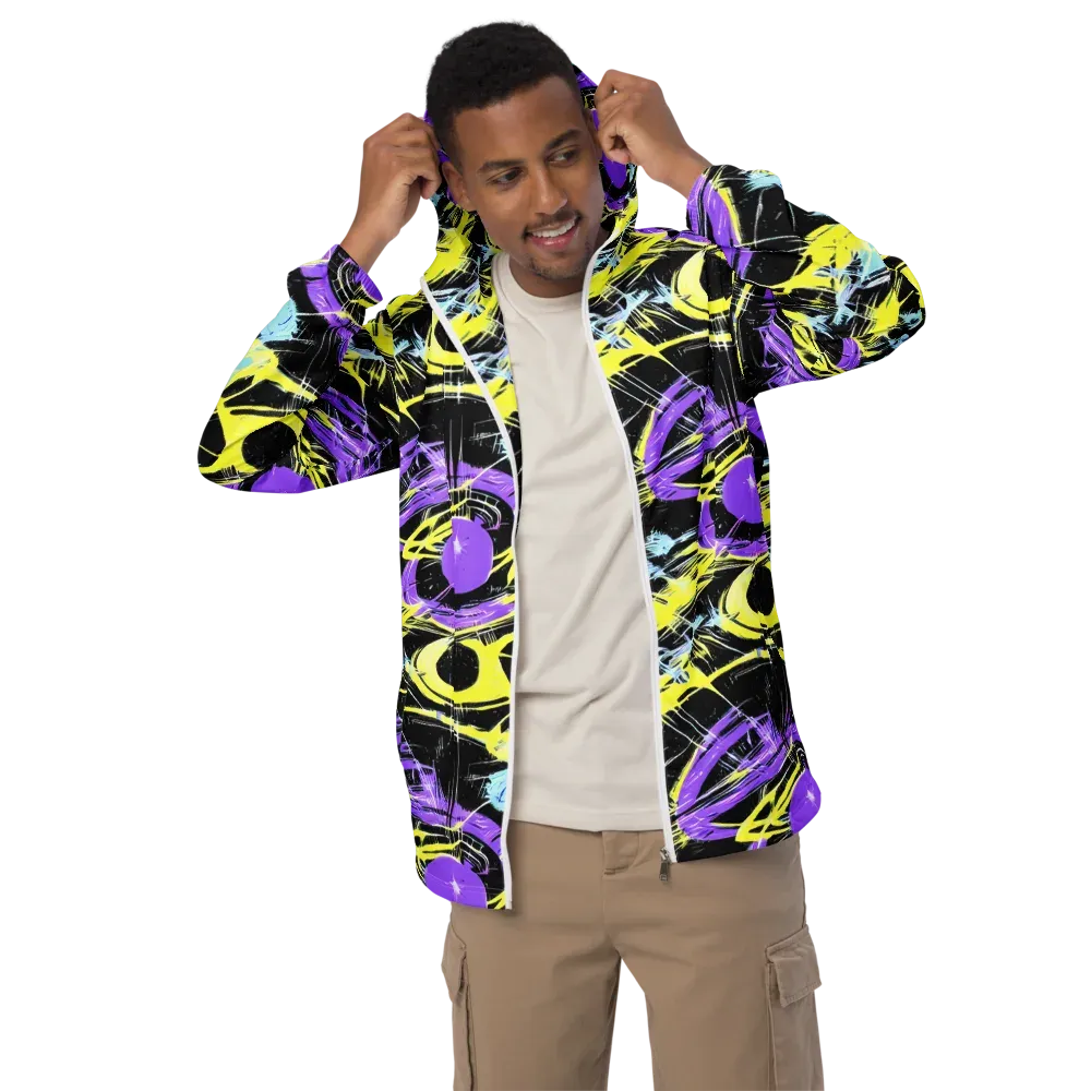 Blacklight Frenzy on Men's Windbreaker — Front