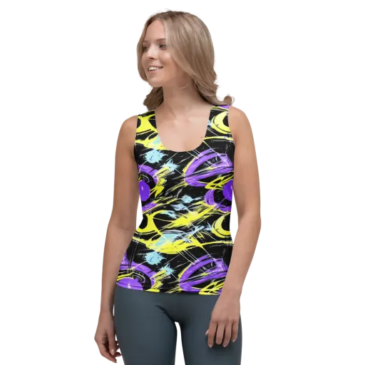 Blacklight Frenzy on a Women's Tank Top