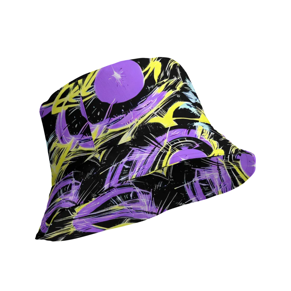 Blacklight Frenzy on Reversible Bucket Hat — Product details Outside