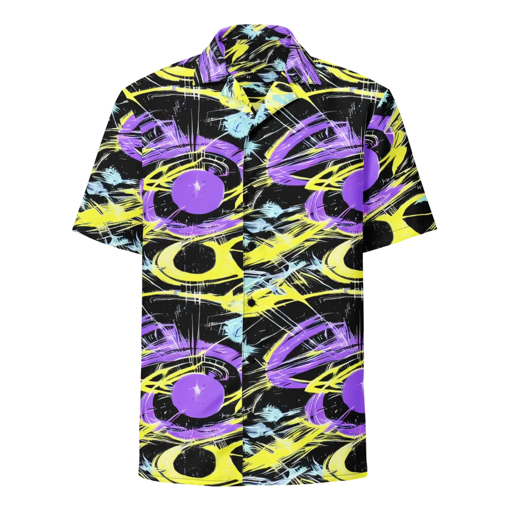Blacklight Frenzy on Button Shirt — Front