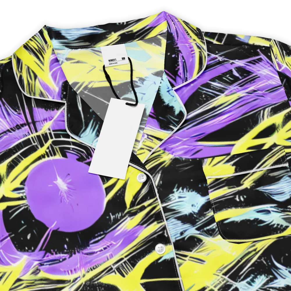 Blacklight Frenzy on Women's Short Sleeve Pajama Top — Product details
