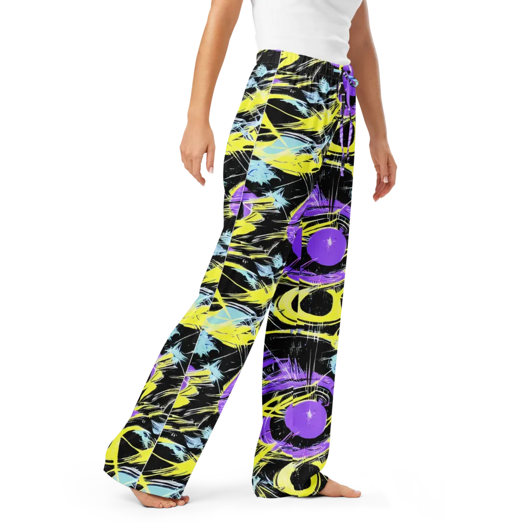 Blacklight Frenzy on Women's Pajama Pants — Right Front