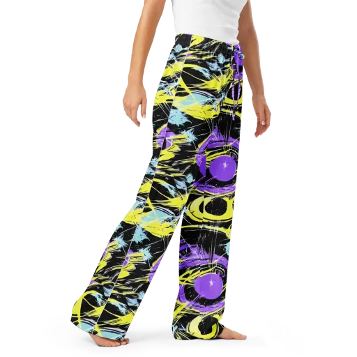 Blacklight Frenzy on a Women's Pajama Pants