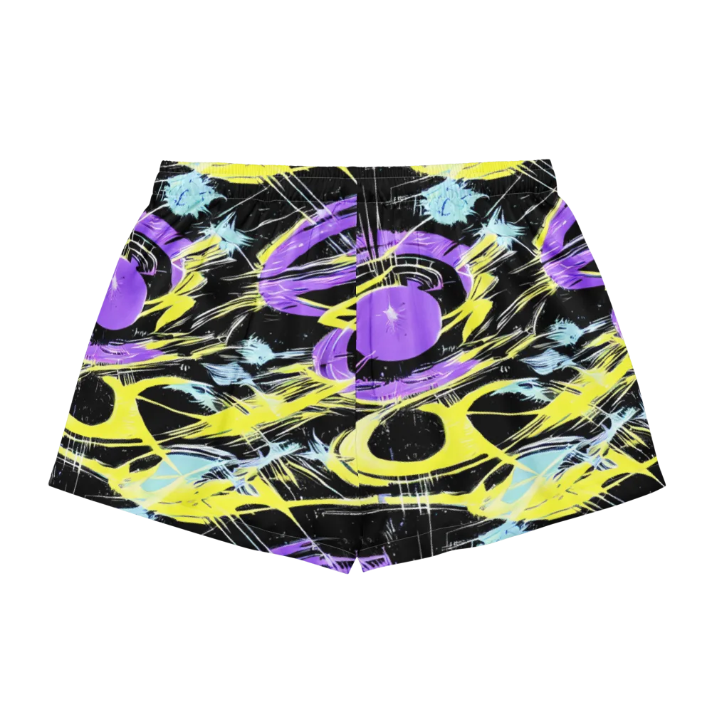 Blacklight Frenzy on Women's Pajama Shorts — Back