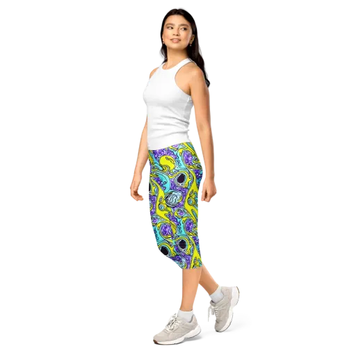 Aqua Acid on a Capri Leggings