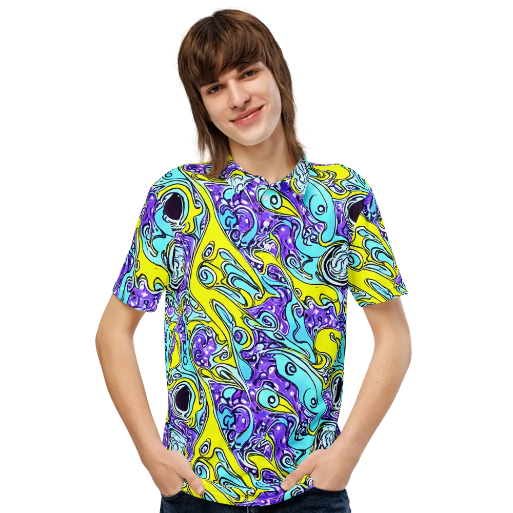 Aqua Acid on Men's Slim Fit Polo Shirt — Front