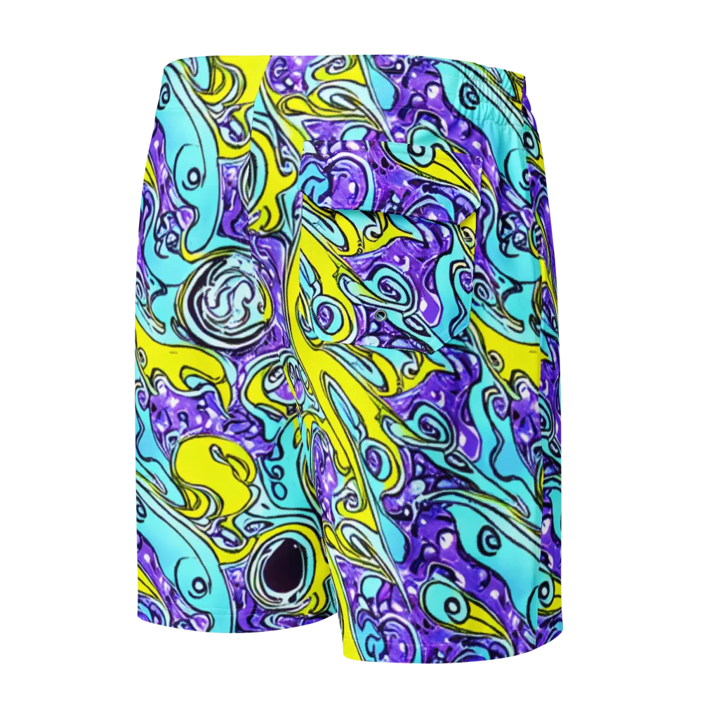 Aqua Acid on Men's Board Shorts — Back