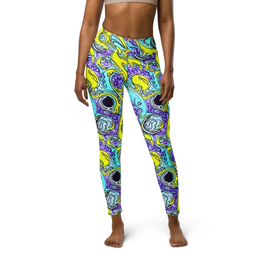Aqua Acid on a Yoga Leggings