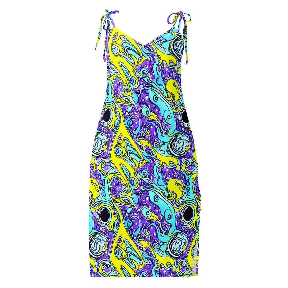 Aqua Acid on Slip Dress — Front