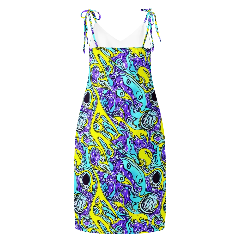 Aqua Acid on Slip Dress — Back