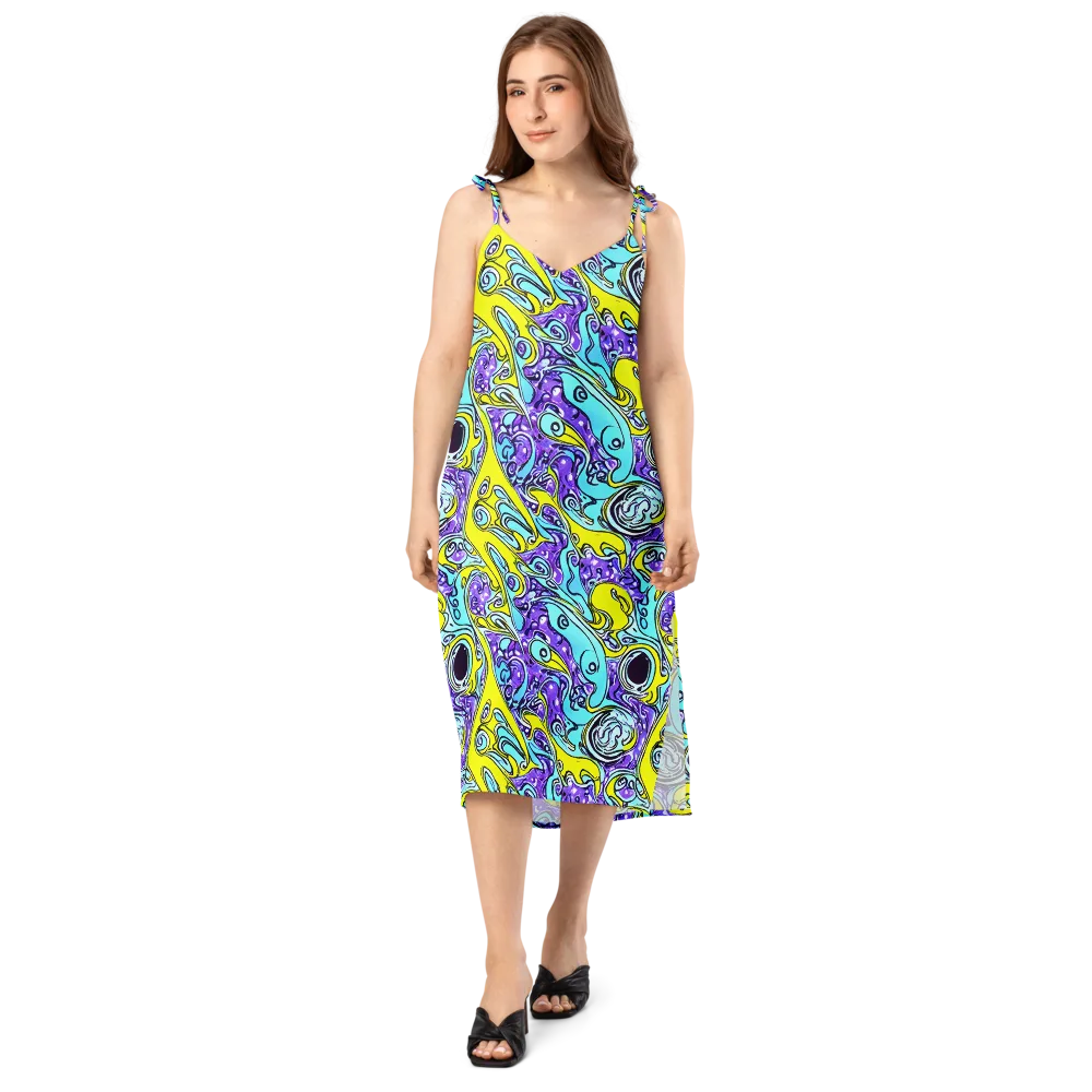 Aqua Acid on Slip Dress — Front