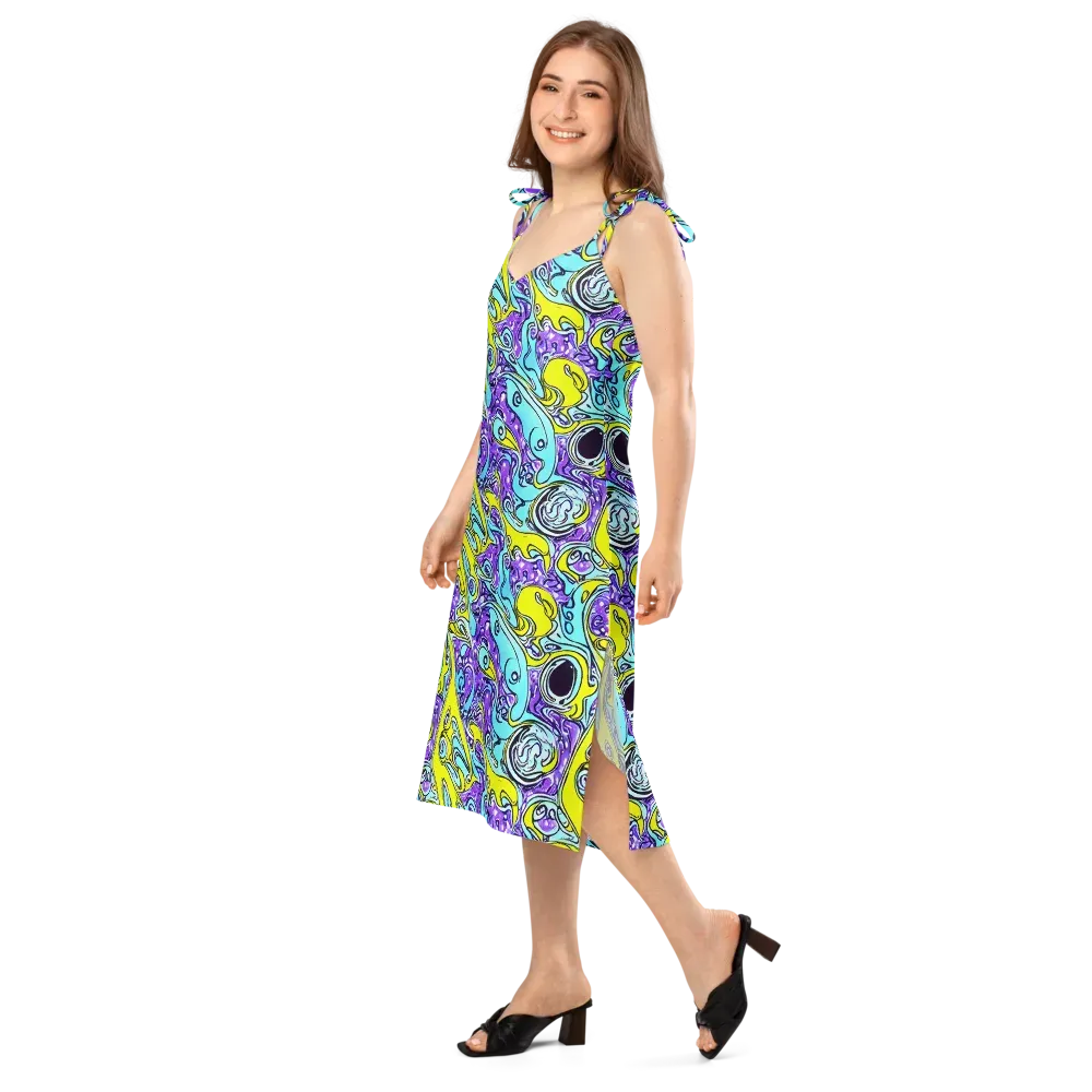 Aqua Acid on Slip Dress — Left Front