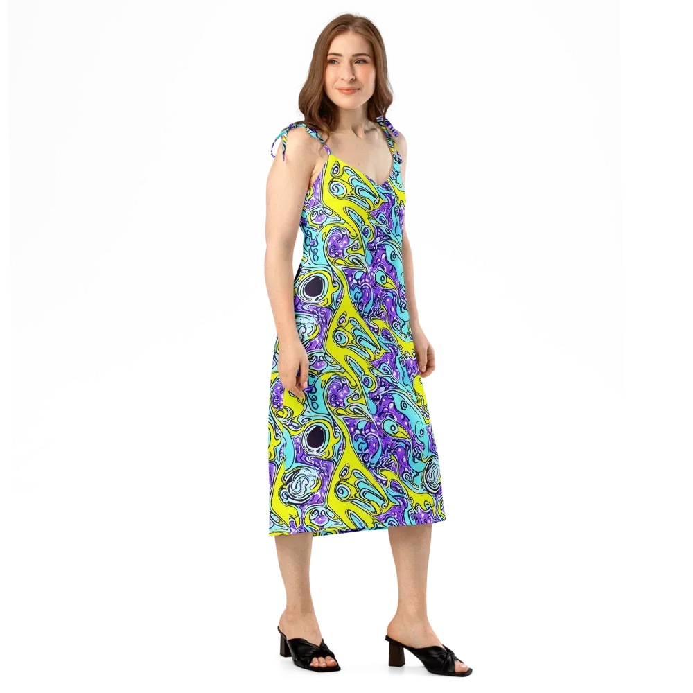Aqua Acid on Slip Dress — Right Front