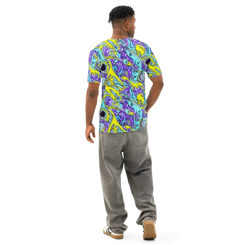 Aqua Acid on Men's Cotton Crew Neck T-Shirt — Back