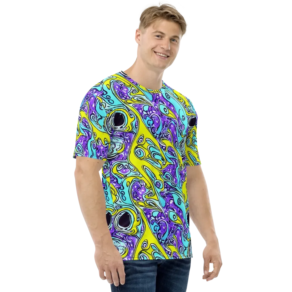Aqua Acid on Men's Crew Neck T-Shirt — Right